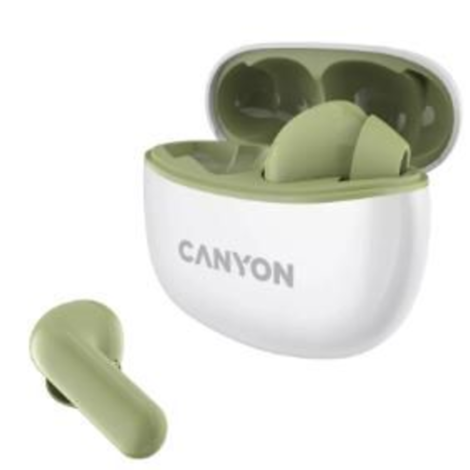 CANYON In-Ear Headphones TWS-5 Green Bluetooth 5.3 Touch Control Charging Input USB-C