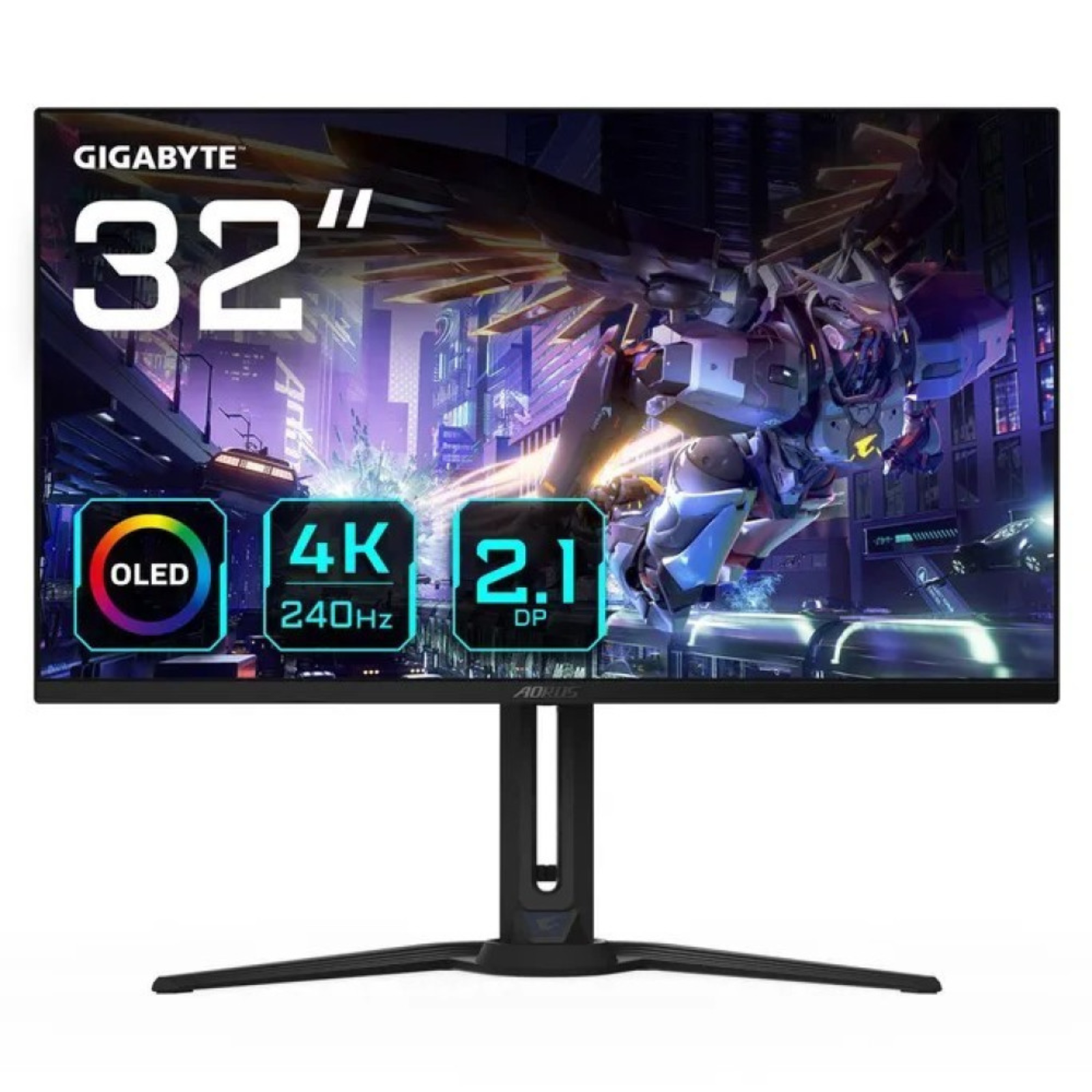 GIGABYTE AORUS FO32U2P 32” OLED Gaming Monitor - 3840 x 2160(UHD), 240Hz, 0.03ms, 250 cd/m2, KVM, FreeSync Premium Pro, DisplayHDR True Black 400, Displayport2.1