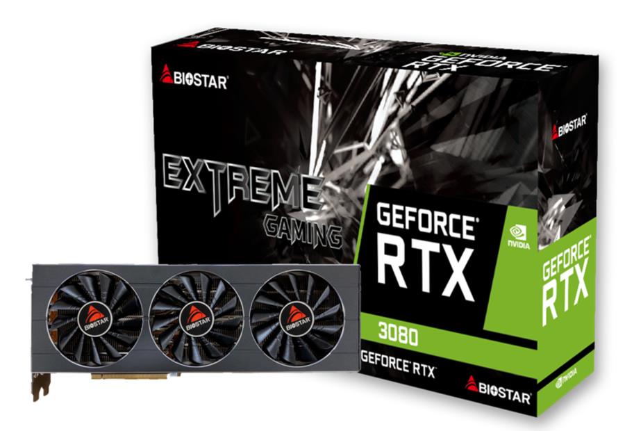 Graphics Card BIOSTAR NVIDIA GeForce RTX 3080 10 GB GDDR6X 320 bit PCI Express x16 4.0 Active VN3816RMT3