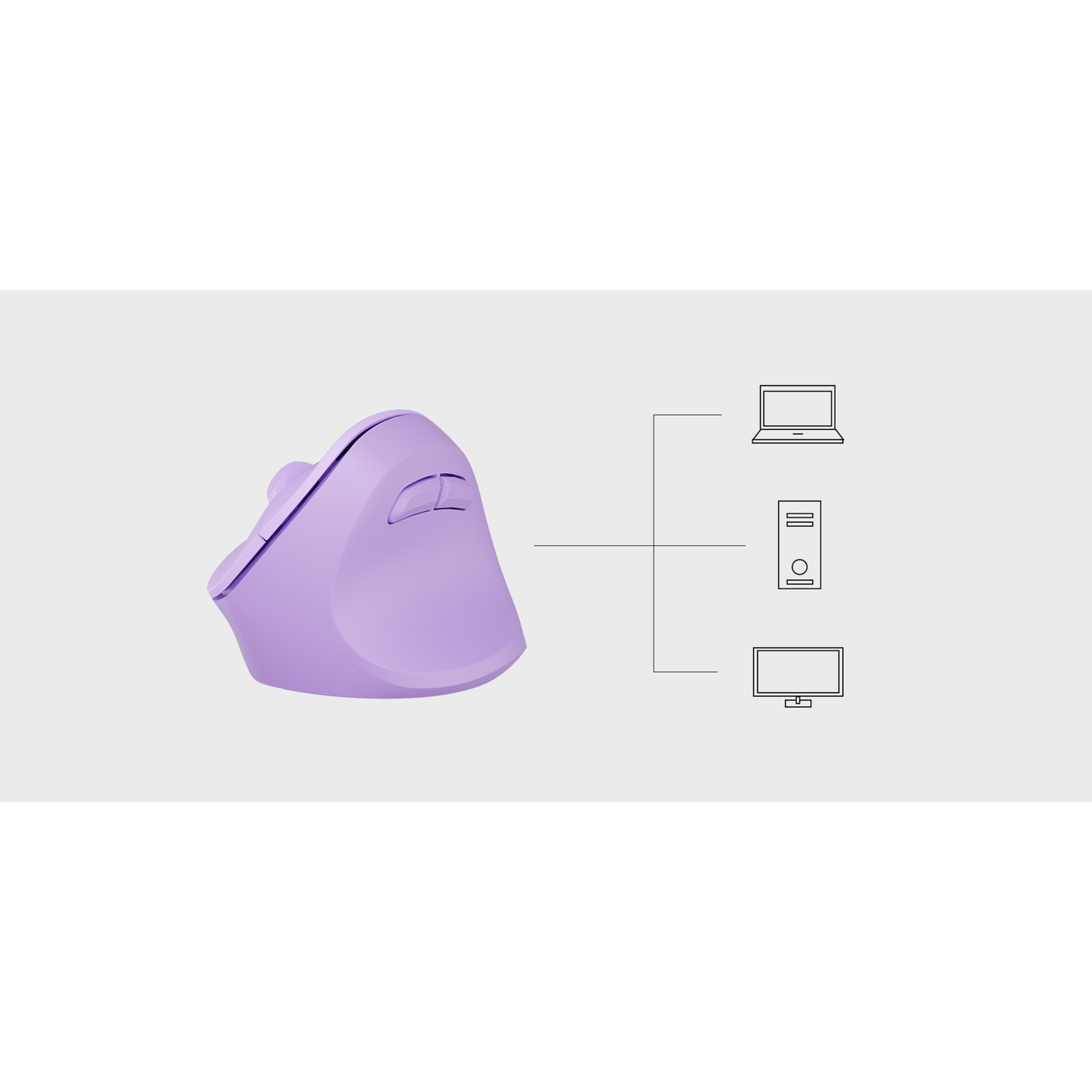 Natec Crake 2 Vertical Mouse 2400DPI Purple Bluetooth