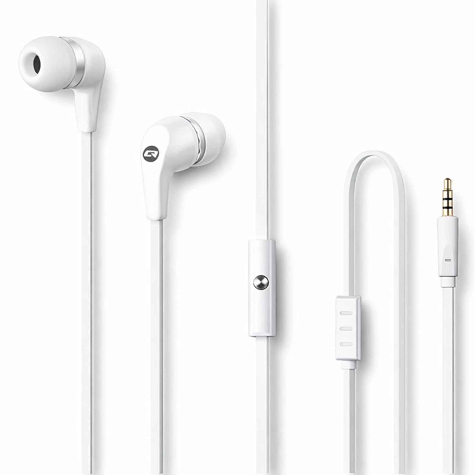 Qoltec In-Ear Headphones with Microphone White