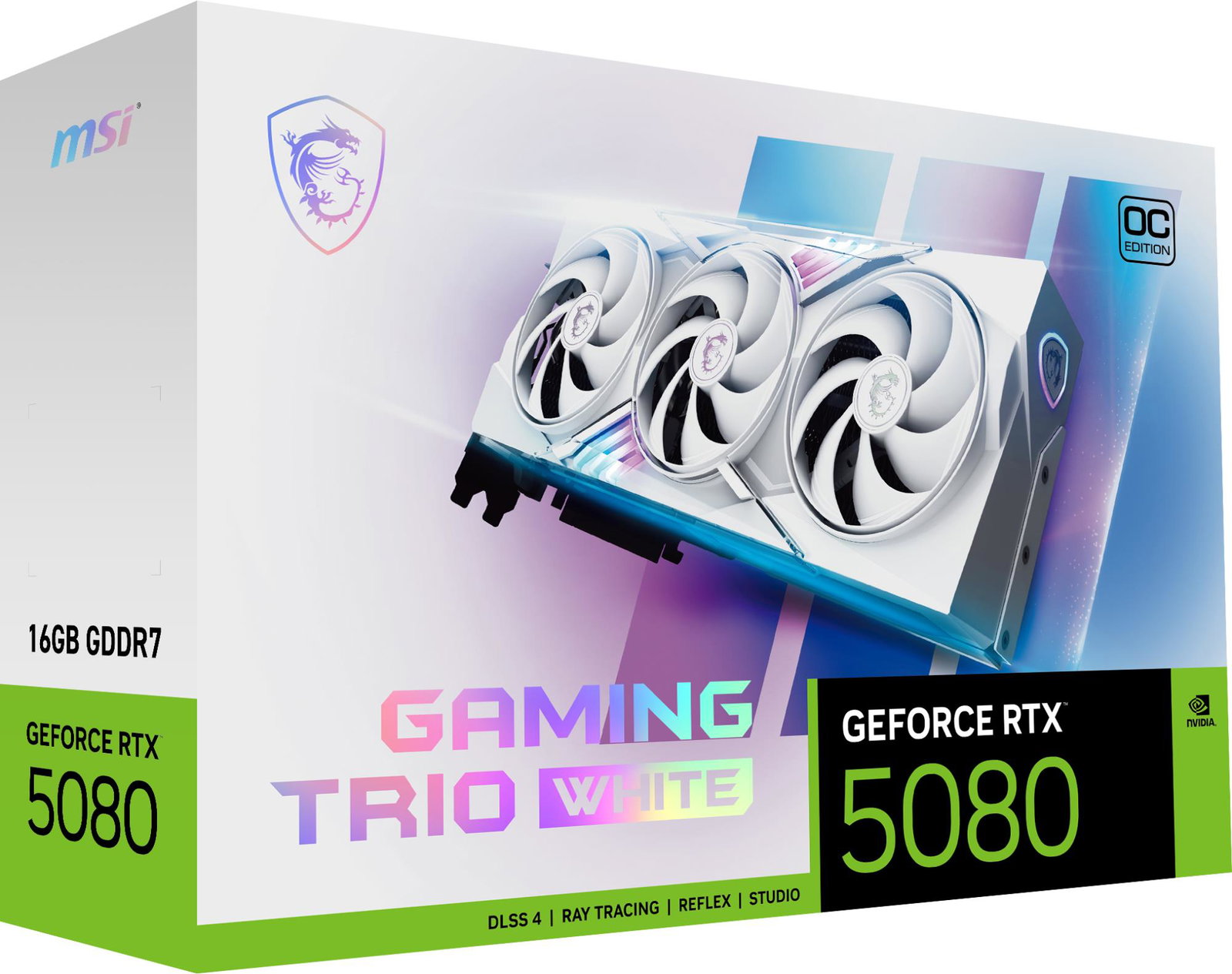 Graphics Card MSI NVIDIA GeForce RTX 5080 16 GB GDDR7 256 bit PCIE 5.0 16x Dual Slot Fansink 1xHDMI 3xDisplayPort 508016GGAMTRIOOCWHI