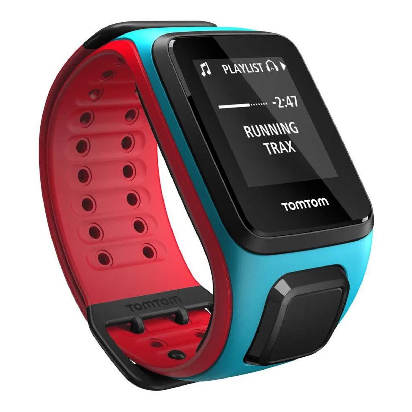 TOMTOM Runner 2 Cardio + Music Small GPS Sports Watch Light Blue-Red