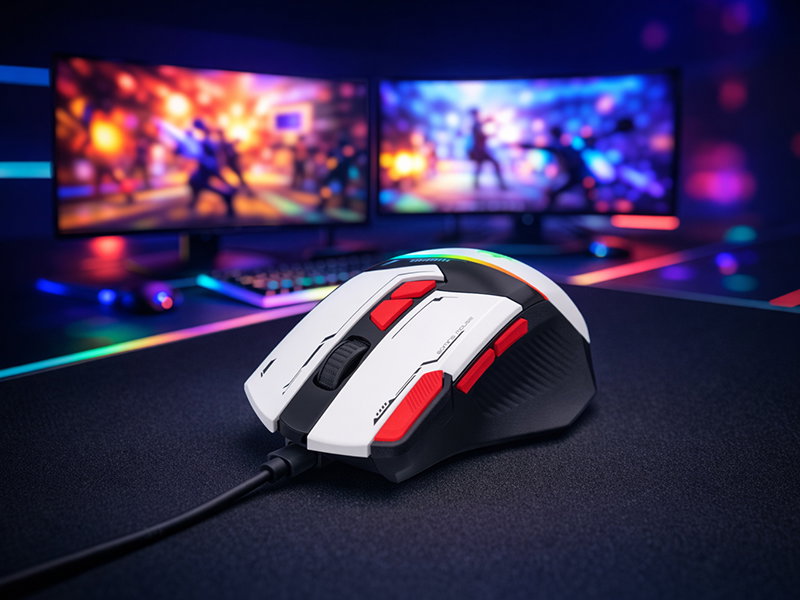 Tracer 47840 Spectra Gaming Mouse, White/Black/Red With RGB