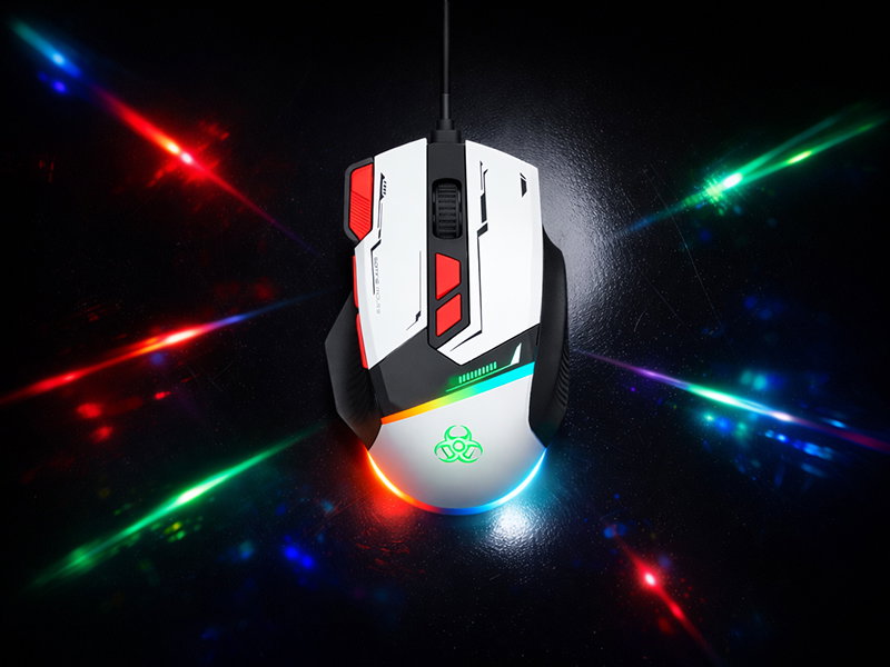 Tracer 47840 Spectra Gaming Mouse, White/Black/Red With RGB