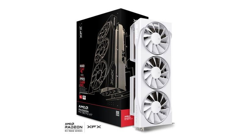 Graphics card. XFX Swift RX 9070 White 3-FAN GAM E 16G