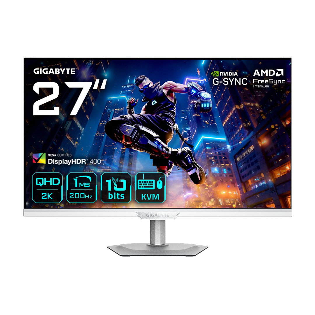 GIGABYTE M27Q2 QD ICE 27 QHD Gaming Monitor - 2560 x 1440, 200Hz, 1ms, 350 cd/m, FreeSync Premium, Display HDR400, HDMI 2.0, Displayport 1.4