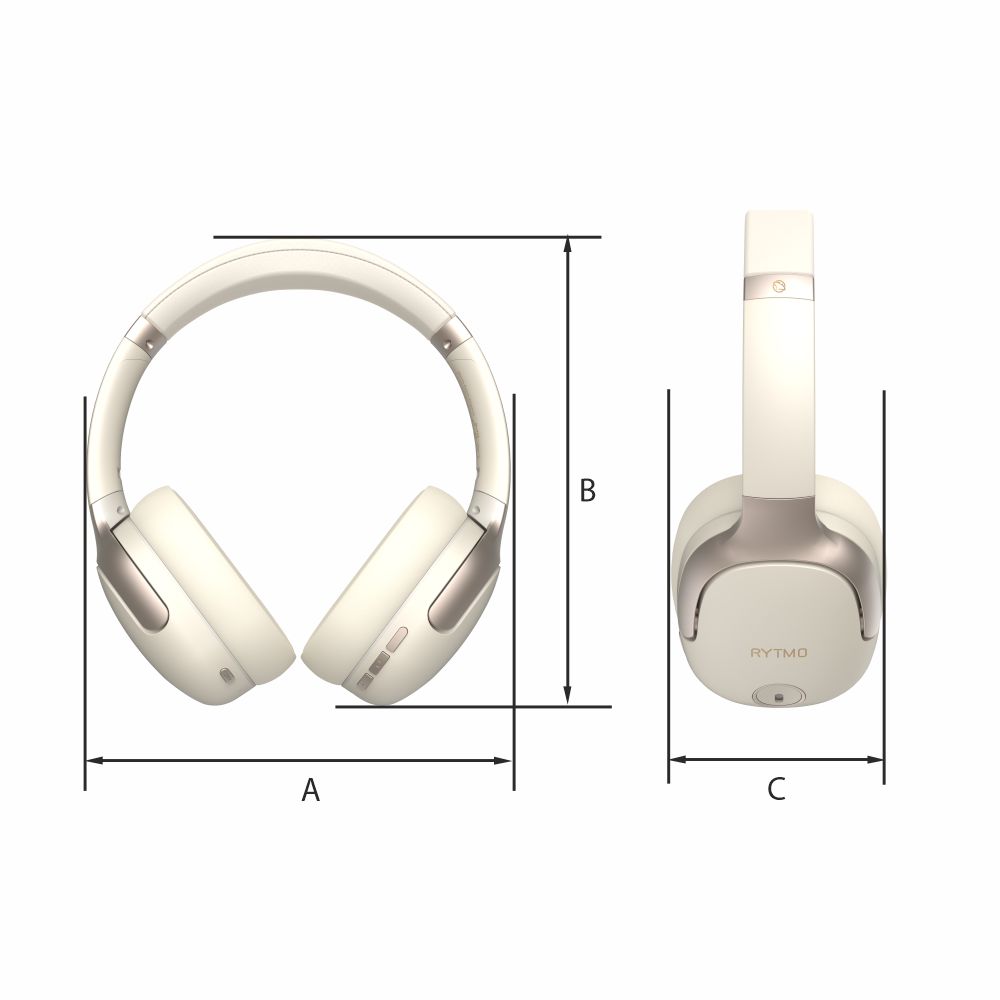 Manta HDP1001CR RYTMO ELEGANCE Wireless Over-Ear Headphones, Cream