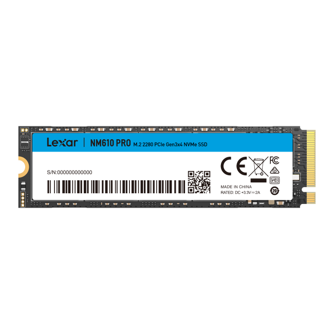 Lexar NM610 Pro NVMe SSD, PCIe 3.0 M.2 Type 2280 - 500 GB