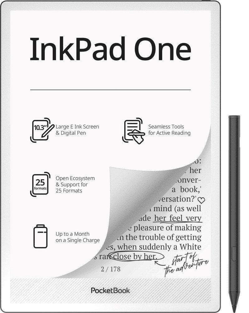 PocketBook InkPad One 1030 10.3 E-ink Mobius 32GB Wi-Fi E-reader Matte Black