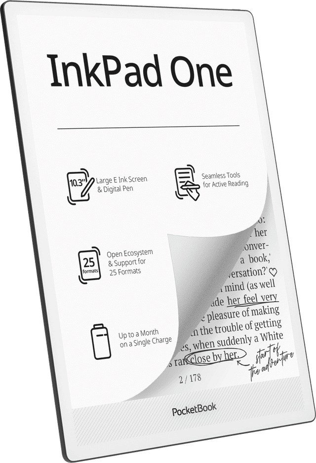 PocketBook InkPad One 1030 10.3 E-ink Mobius 32GB Wi-Fi E-reader Matte Black