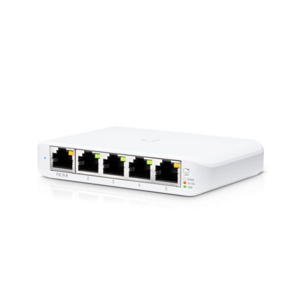 Switch UBIQUITI USW-Flex-Mini 5x10Base-T 100Base-TX 1000Base-T 1xRJ45 1 PoE ports 1 USW-FLEX-MINI