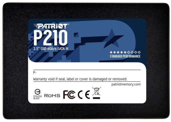 SSD PATRIOT P210 512 GB Serial ATA III Write speed 400 MB/s Read speed 500 MB/s Hanging box 2.5 P210S512G25