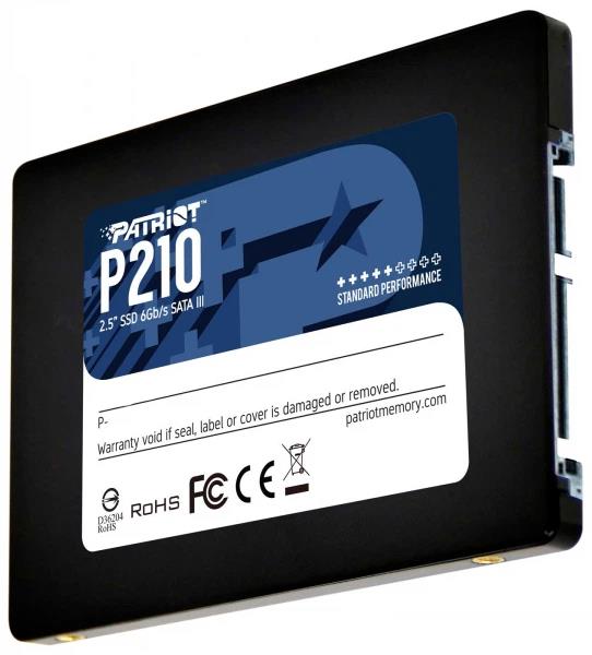 SSD PATRIOT P210 512 GB Serial ATA III Write speed 400 MB/s Read speed 500 MB/s Hanging box 2.5 P210S512G25