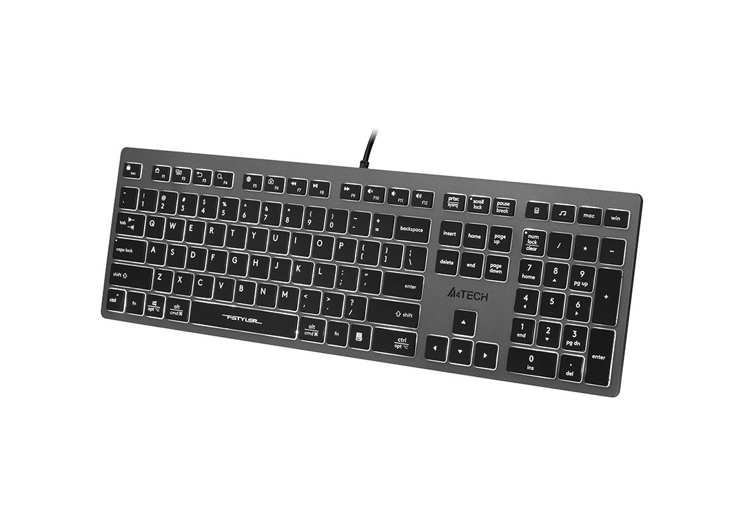 A4Tech 47125 FSTYLER FX60H, GreyBlack With White Backlit