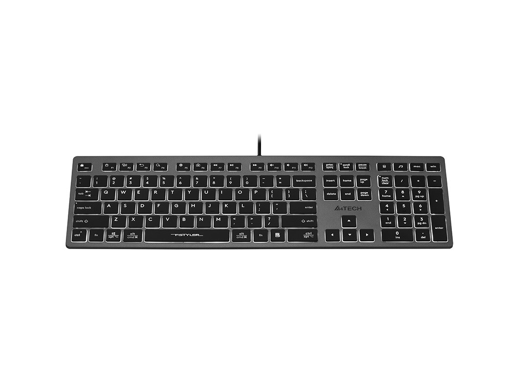 A4Tech 47125 FSTYLER FX60H, GreyBlack With White Backlit