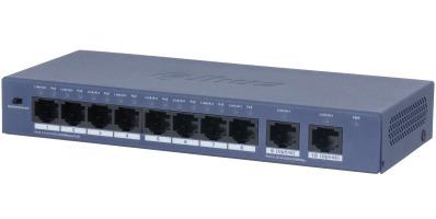 Switch DAHUA S3010-8GT-90 Switch type Unmanaged Form factor Desktop/Wall-Mounting 8xRJ-45 ports RJ-45 Ports Type Gigabit Ethernet (10/100/1000) Power over Ethernet (PoE) Yes 8xPower over Ethernet (PoE) ports quantity Total Power over Ethernet (PoE) budget 90 W S3010-8GT-90