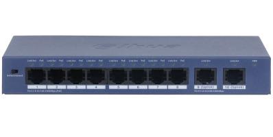 Switch DAHUA S3010-8GT-90 Switch type Unmanaged Form factor Desktop/Wall-Mounting 8xRJ-45 ports RJ-45 Ports Type Gigabit Ethernet (10/100/1000) Power over Ethernet (PoE) Yes 8xPower over Ethernet (PoE) ports quantity Total Power over Ethernet (PoE) budget 90 W S3010-8GT-90