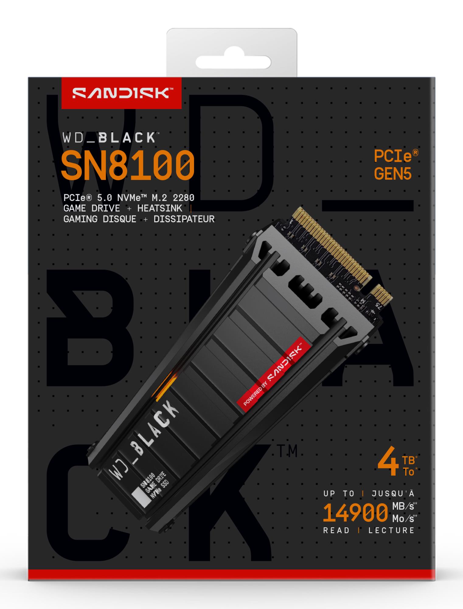 SSD SANDISK 2400xTBW rating NVMe Yes PCI Express 5.0 M.2 4000 GB WDS400T1XHM-00CMT0