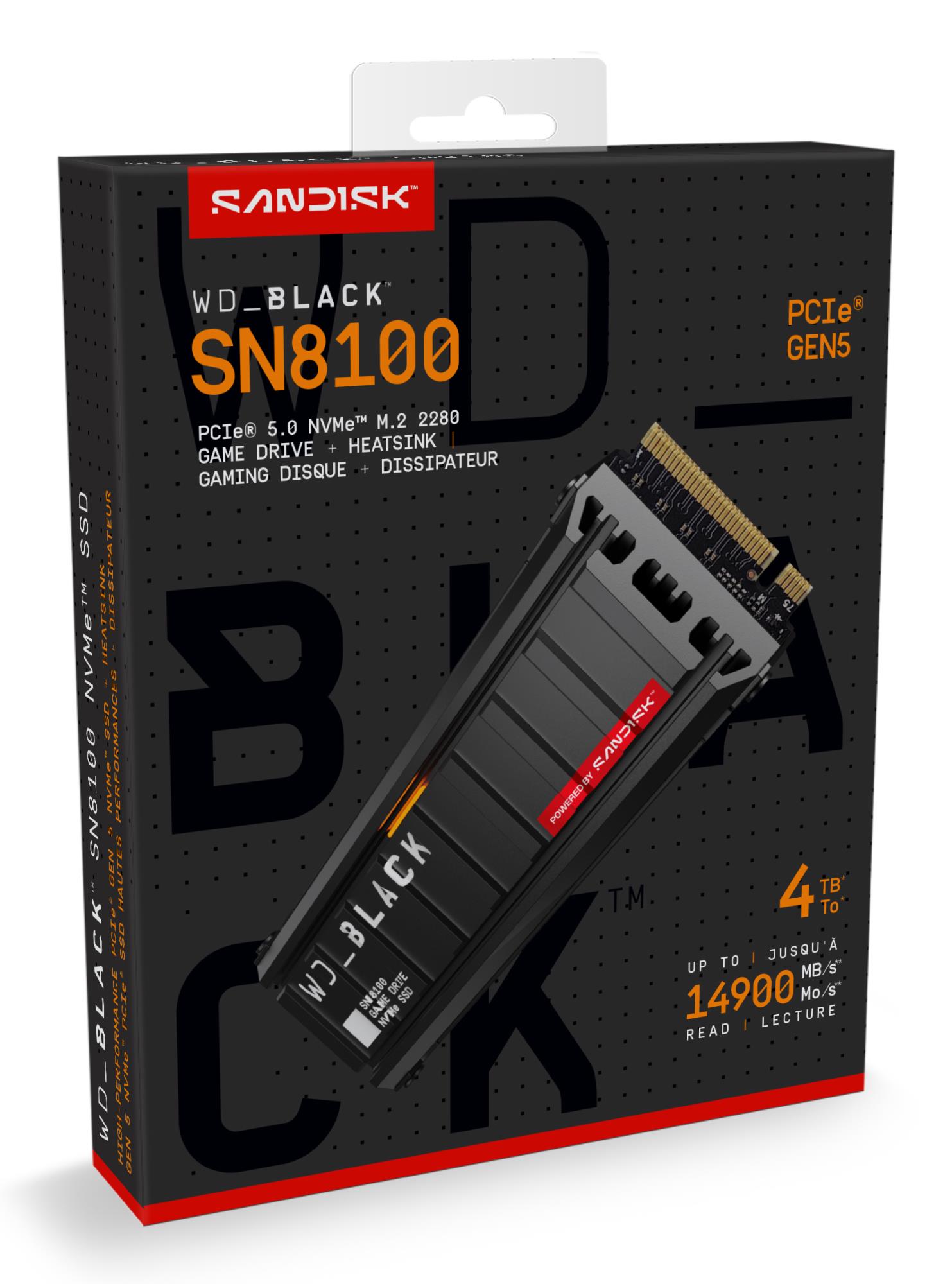 SSD SANDISK 2400xTBW rating NVMe Yes PCI Express 5.0 M.2 4000 GB WDS400T1XHM-00CMT0