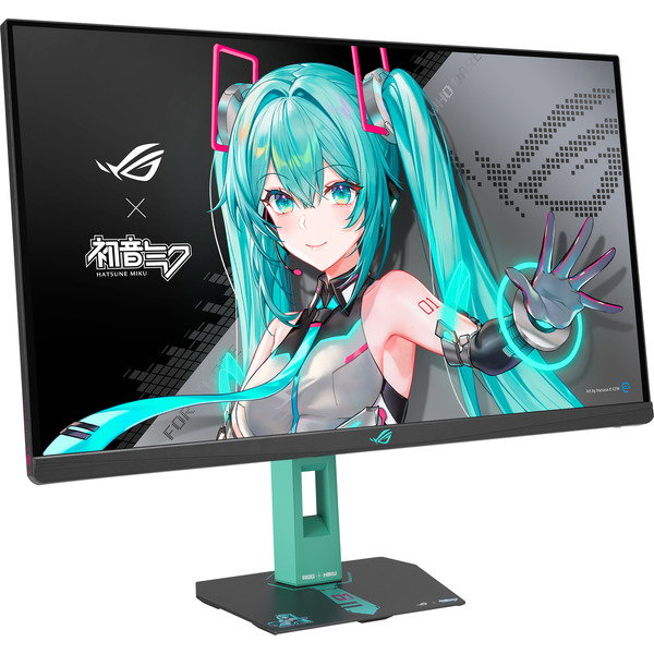 ASUS ROG Strix XG27ACMEG-G Hatsune Miku Edition, Gaming-Monitor - 68.6 cm (27 inches), black/turquoise, QHD, Fast-IPS, HDMI, DP, USB-C, 260Hz Panel