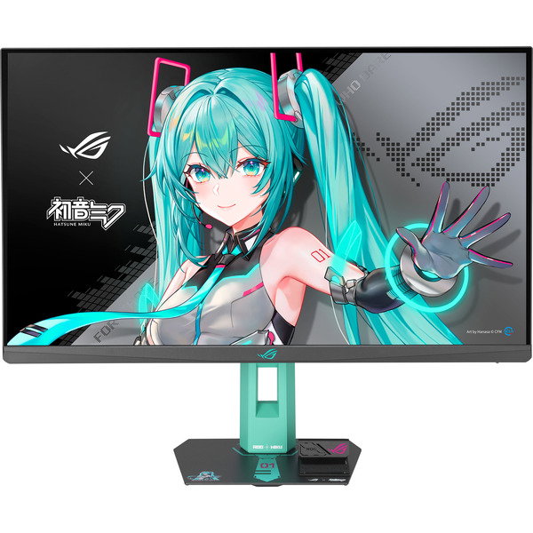 ASUS ROG Strix XG27ACMEG-G Hatsune Miku Edition, Gaming-Monitor - 68.6 cm (27 inches), black/turquoise, QHD, Fast-IPS, HDMI, DP, USB-C, 260Hz Panel
