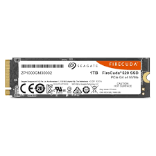 1TB Seagate Firecuda 520, M.2-2280, PCIe 4x4, (Read: up to 7,300 MB/s, Write: up to 6,000 MB/s), (19mm) SSD