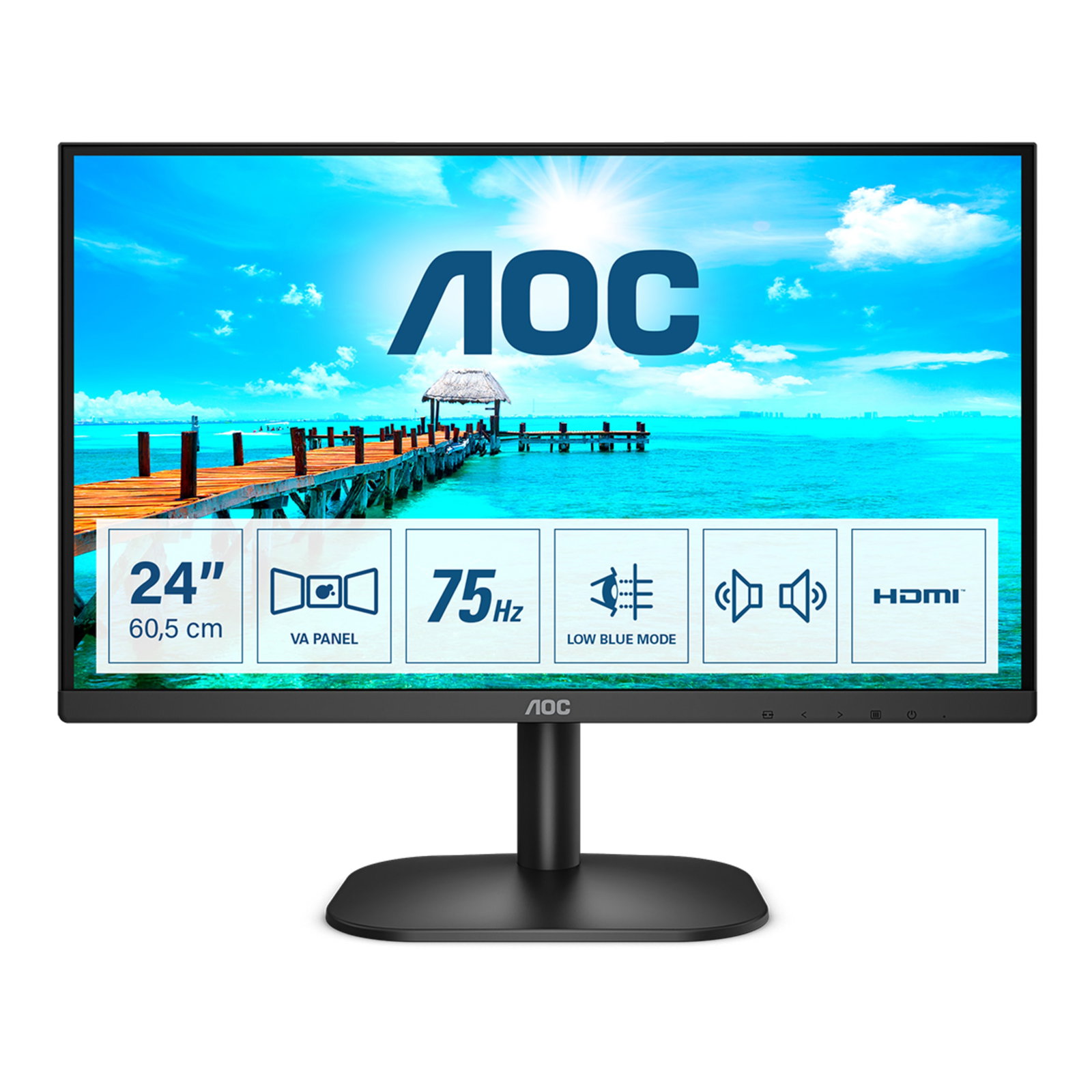 AOC 24B2XDA 60cm 24 Inch Black FullHD 75 Hz Adaptive-Sync
