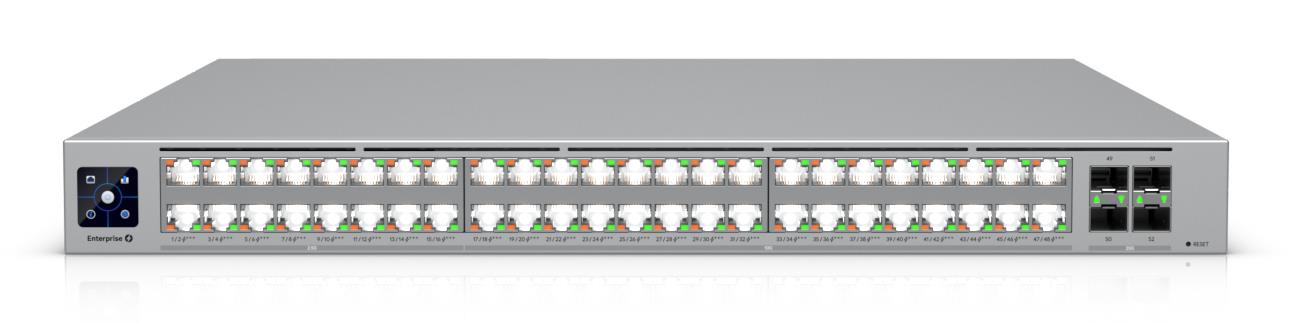 Switch UBIQUITI Enterprise Campus 48 PoE 16x2.5GbE 32x10GbE 4xSFP28 PoE+ ports 16 2150 Watts ECS-48-POE