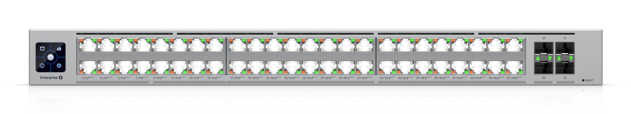 Switch UBIQUITI Enterprise Campus 48 PoE 16x2.5GbE 32x10GbE 4xSFP28 PoE+ ports 16 2150 Watts ECS-48-POE