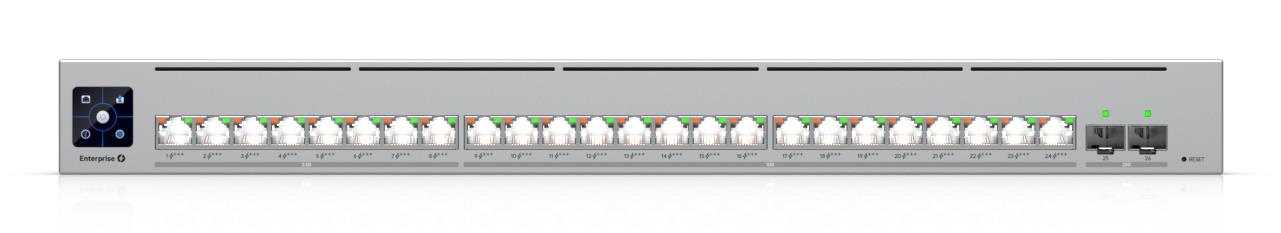 Switch UBIQUITI Enterprise Campus 24 PoE 8x2.5GbE 16x10GbE PoE+ ports 8 1050 Watts ECS-24-POE