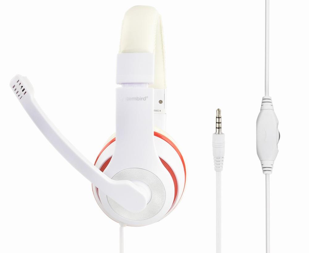 HEADSET STEREO WHITE/MHS-03-WTRD GEMBIRD