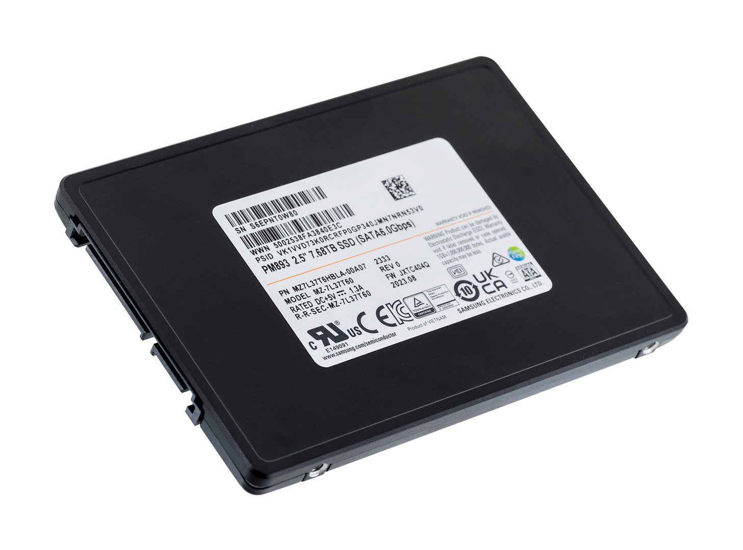 SSD Samsung PM893 7.68TB SATA 2.5 MZ7L37T6HBLA-00A07 (DWPD 1)