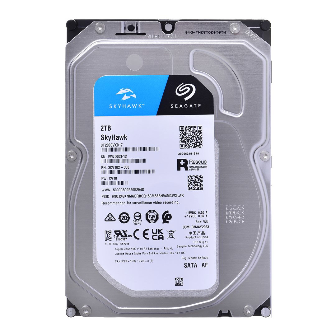 Seagate SkyHawk internal hard drive 2 TB 256 MB 3.5 Serial ATA III (ST2000VX017)