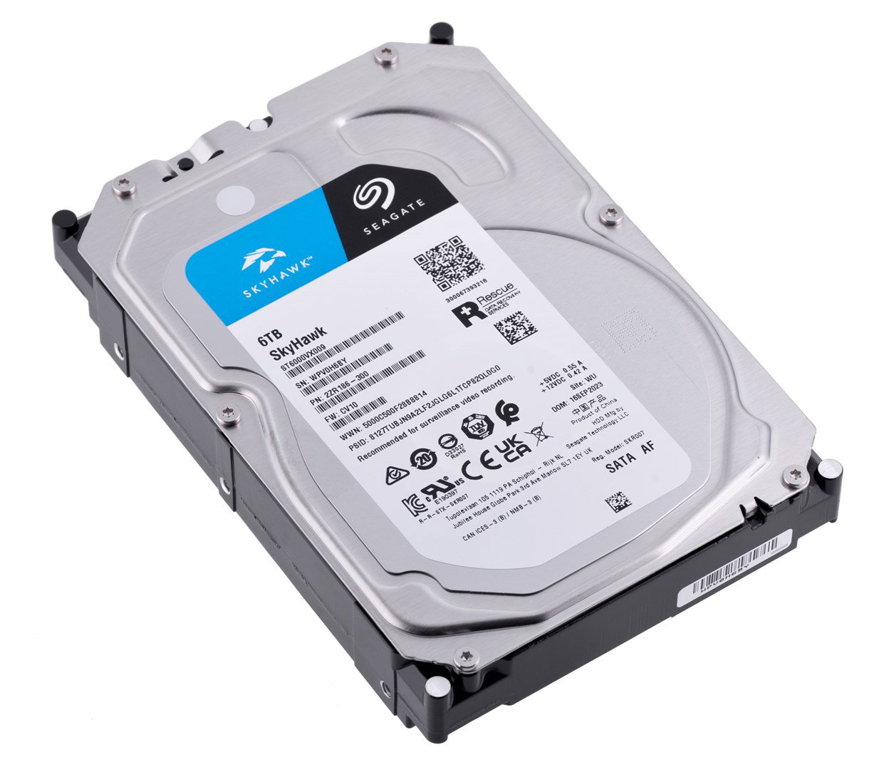 Seagate SkyHawk internal hard drive 6 TB 256 MB 3.5 Serial ATA III (ST6000VX009)