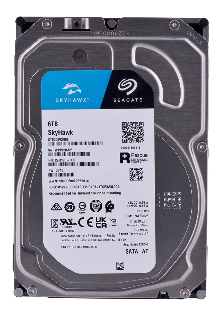 Seagate SkyHawk internal hard drive 6 TB 256 MB 3.5 Serial ATA III (ST6000VX009)
