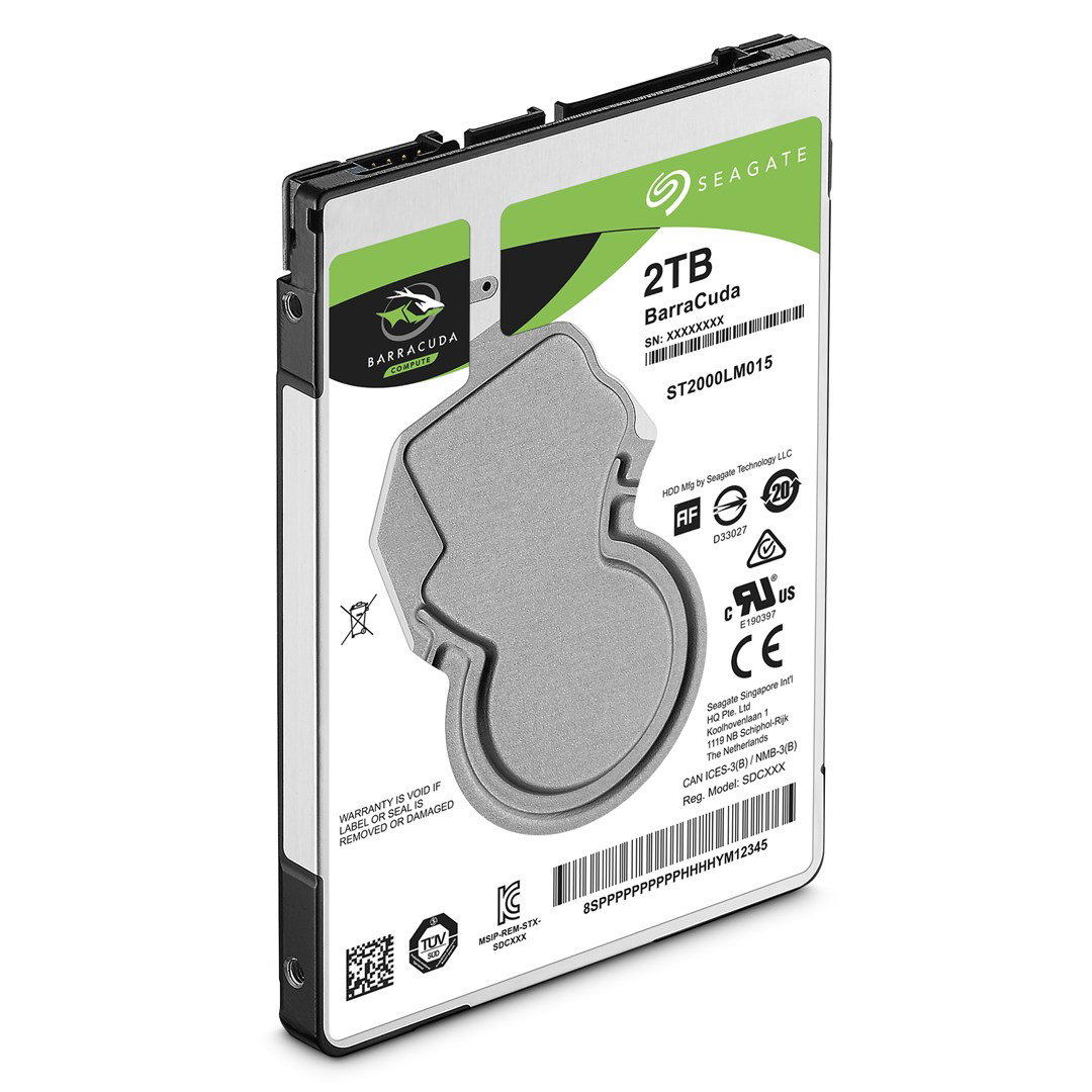 Seagate BarraCuda internal hard drive 2 TB 5400 RPM 128 MB 2.5 Serial ATA III (ST2000LM015)
