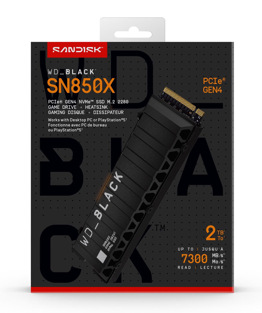 Western Digital Black WD_BLACK SN850X NVMe SSD POWERED BY SANDISK 2 TB, [With Heatsink]