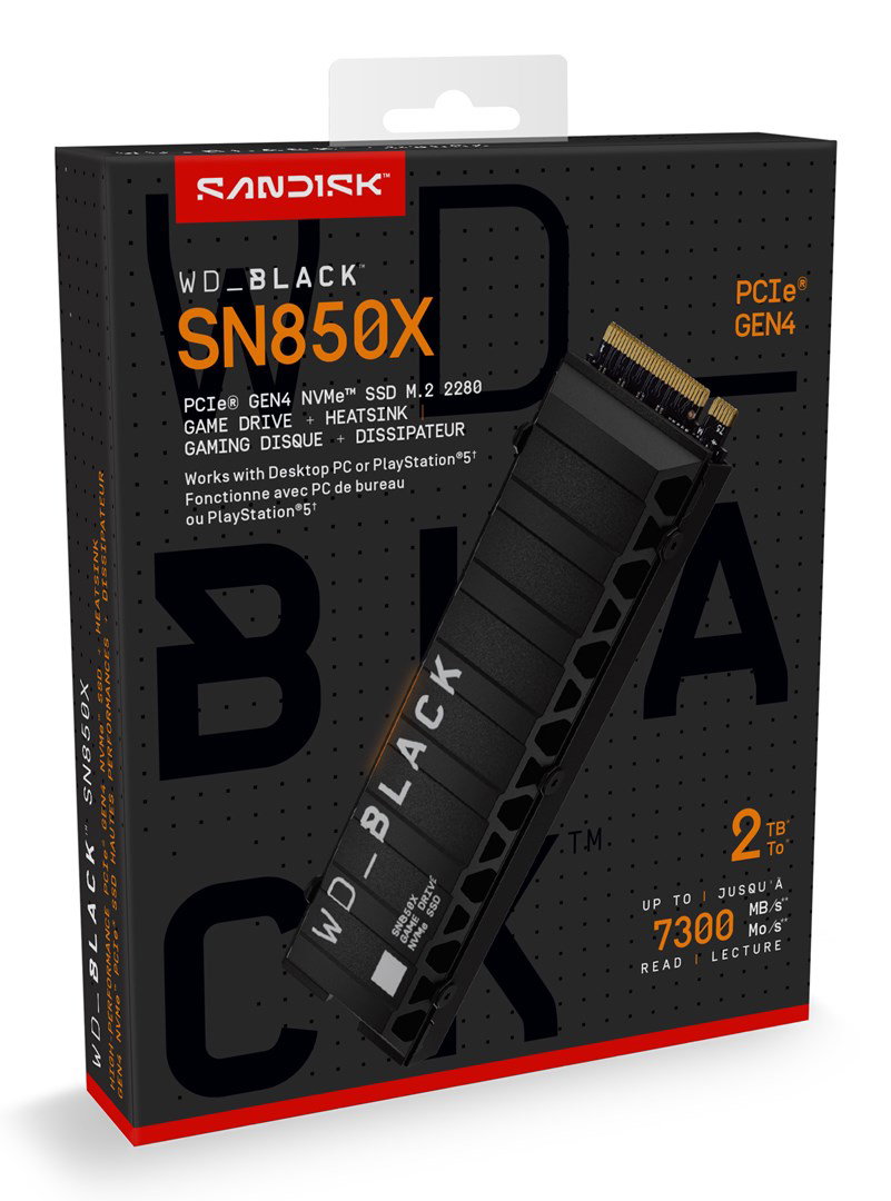 Western Digital Black WD_BLACK SN850X NVMe SSD POWERED BY SANDISK 2 TB, [With Heatsink]
