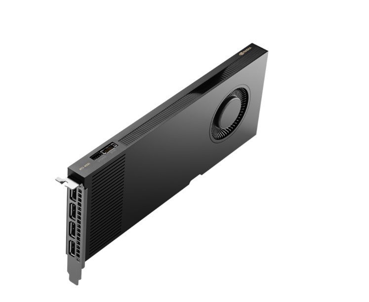 Graphics card PNY NVIDIA RTX 4000 Ada Generation, 20 GB GDDR6 160-bit, PCIe 4.0 x16, Single Slot, 4x Mini DP 1.4a, ATX - ATX bracket, 1x 16-pin power supply cable, retial