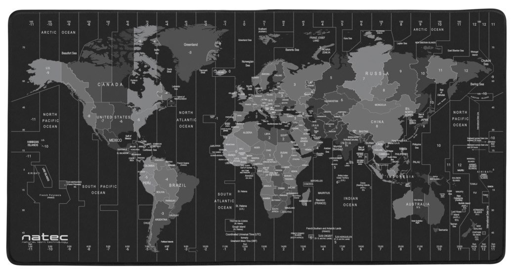 Natec mouse pad time zone maps maxi npo-1119