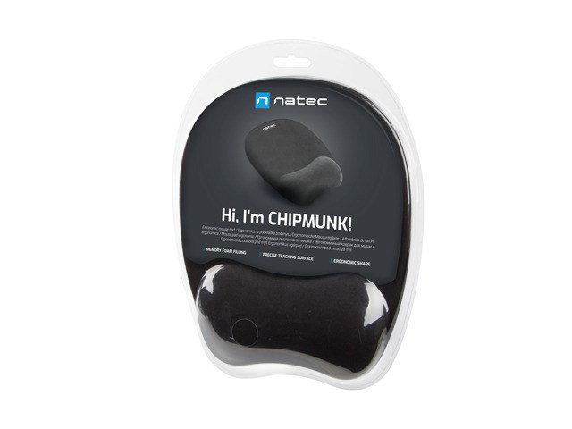 Natec Mouse pad with foam filling CHIPMUNK black