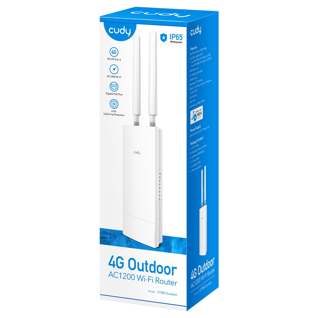 Cudy LT700 wireless router Gigabit Ethernet Dual-band (2.4 GHz 5 GHz) 4G White