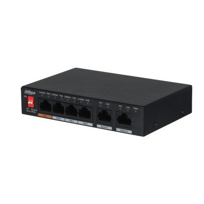 Dahua Technology PFS3006-4ET-60 Unmanaged L2 Fast Ethernet (10/100) Power over Ethernet (PoE) Black