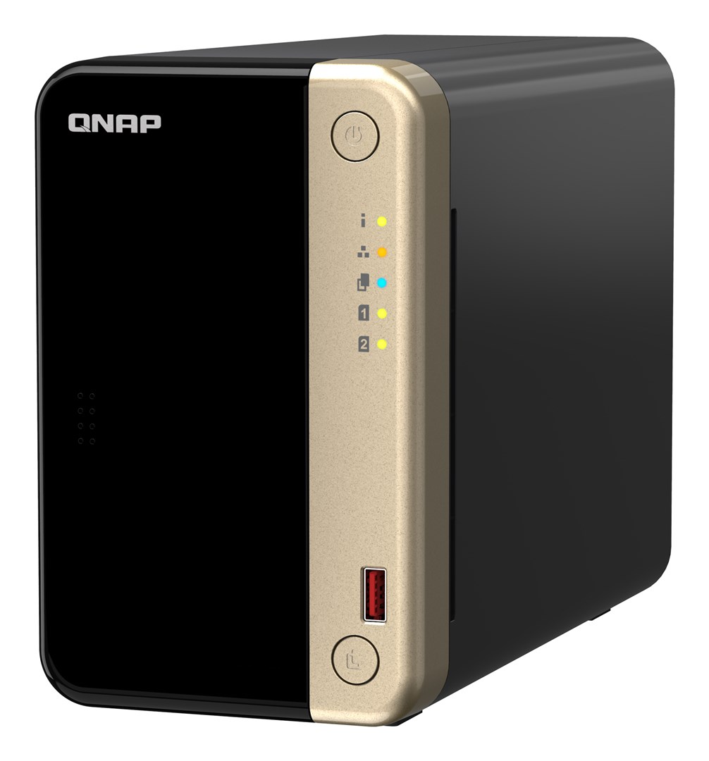 QNAP TS-264 NAS Tower Intel Celeron N5095 8 GB 0 TB QNAP QTS Black, Gold