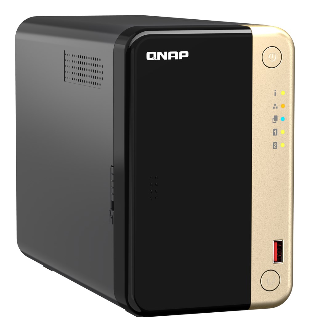 QNAP TS-264 NAS Tower Intel Celeron N5095 8 GB 0 TB QNAP QTS Black, Gold