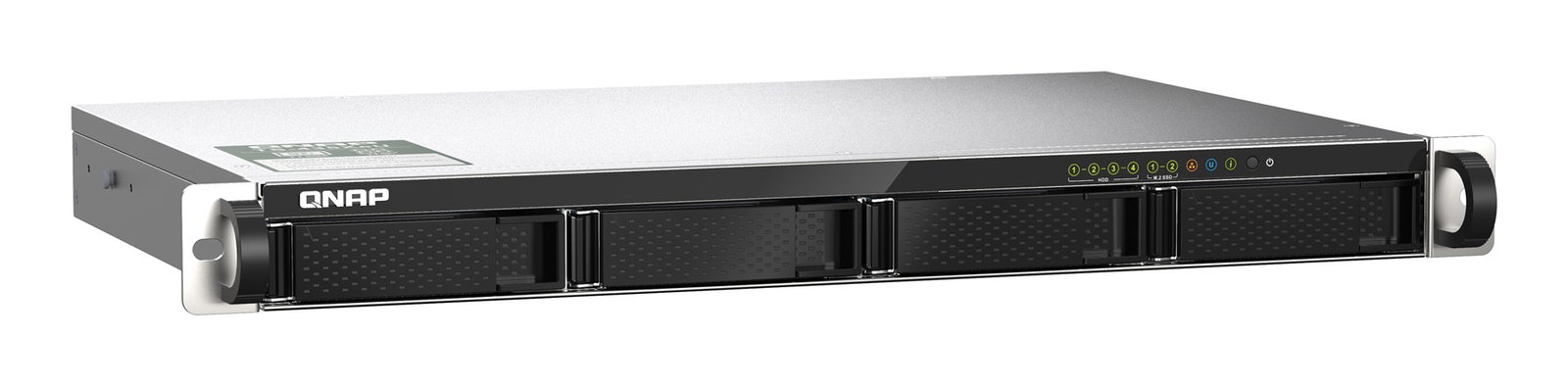 Qnap TS-435XeU-4G, 1U, 4 x 2.5/3.5 SATA , Marvell Octeon TX2 CN9130 CN9131 quad-core, 4GB DDR4 SODIMM (Max. 32GB), 2 x 10GbE SFP+, 2 x 2.5GbE, Single PSU