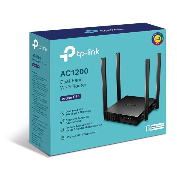 TP-Link Archer C54 wireless router Fast Ethernet Dual-band (2.4 GHz 5 GHz) Black