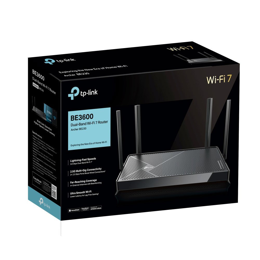 TP-Link Archer BE230 wireless router 2.5 Gigabit Ethernet Dual-band (2.4 GHz 5 GHz) Black