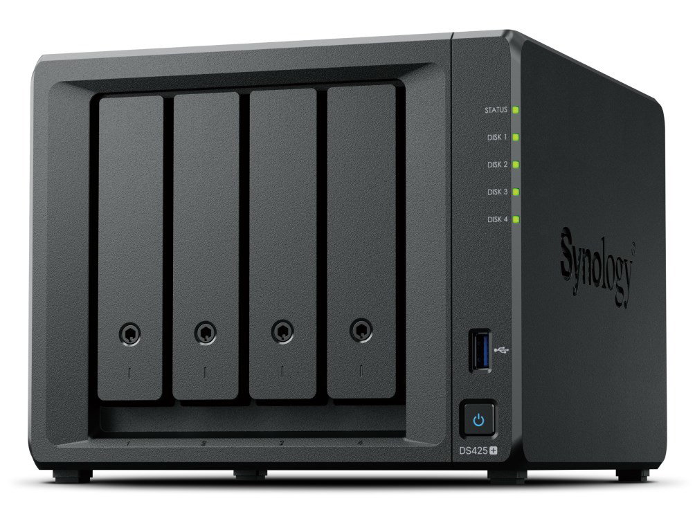 Synology DiskStation DS425+ NAS/storage server Intel Celeron J4125 2 GB DDR4 0 TB Black - only Synology HDD
